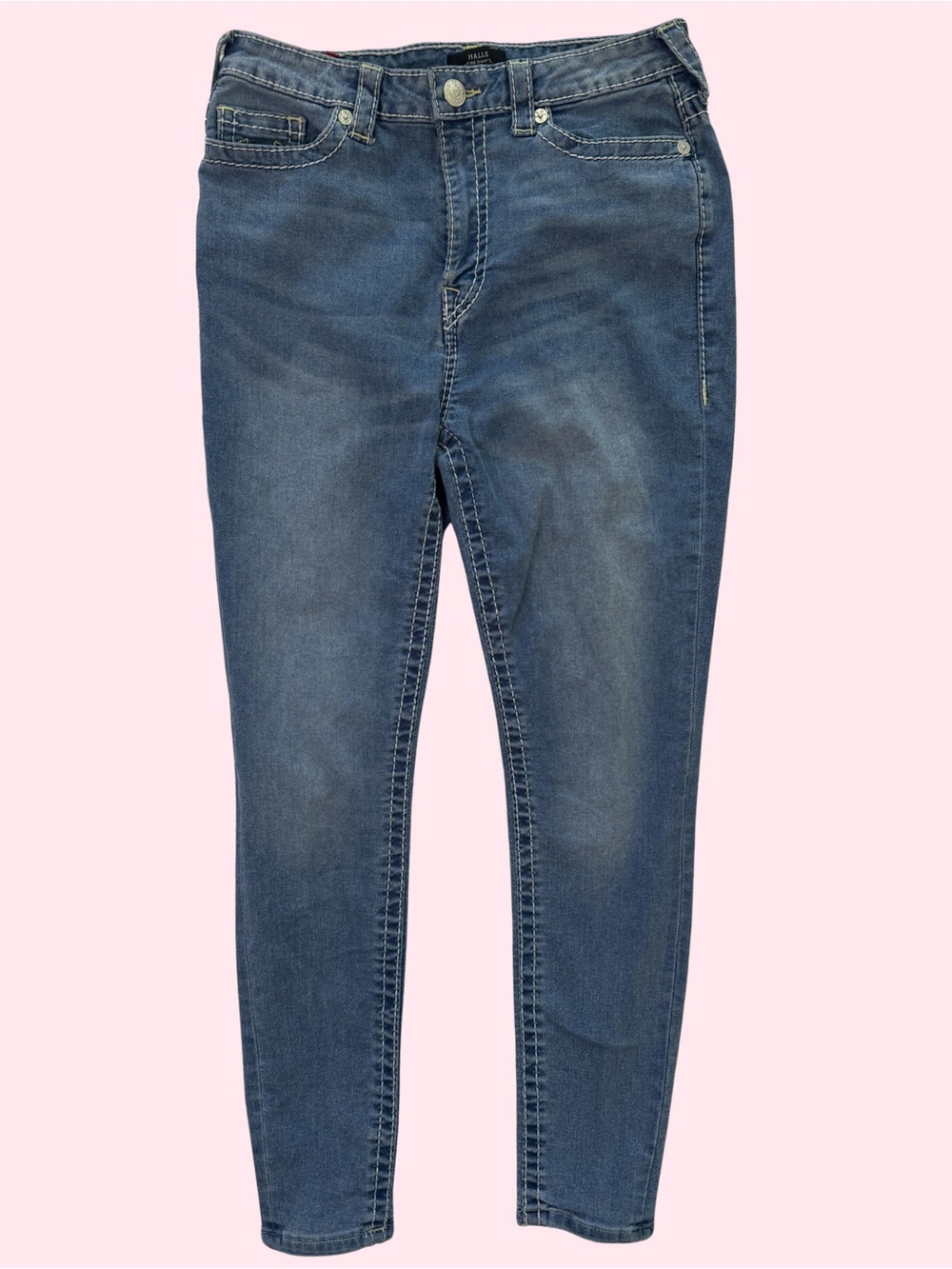 True Religion Halle High Rise Skinny Jeans in Dark Blue Wash